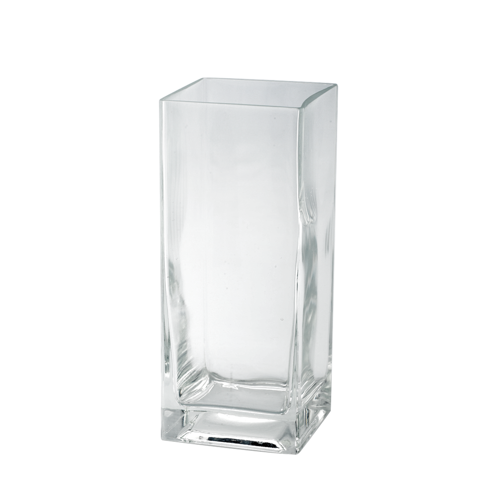 84811C	 L4"W4"H10" - SQUARE GLASS VASE