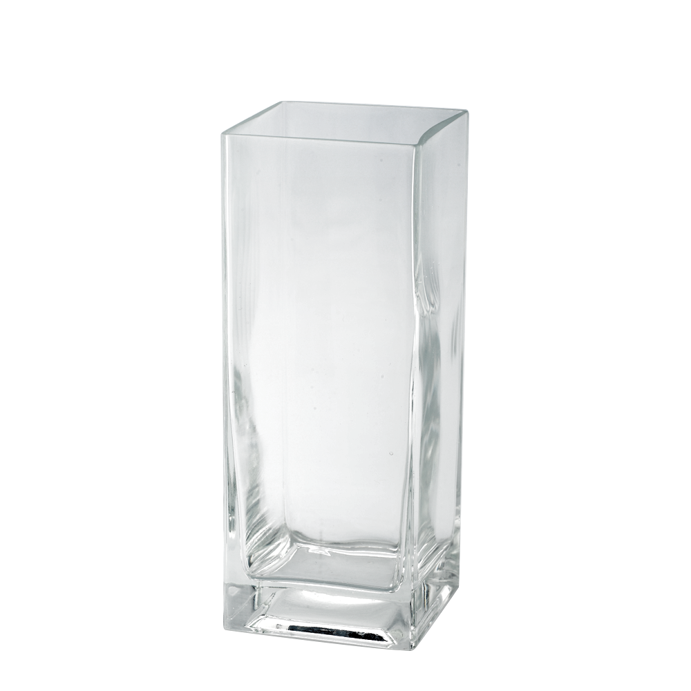 84811C	 L4"W4"H10" - SQUARE GLASS VASE