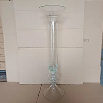 D9.6"H32.4" - GLASS TRUMPET VASE
