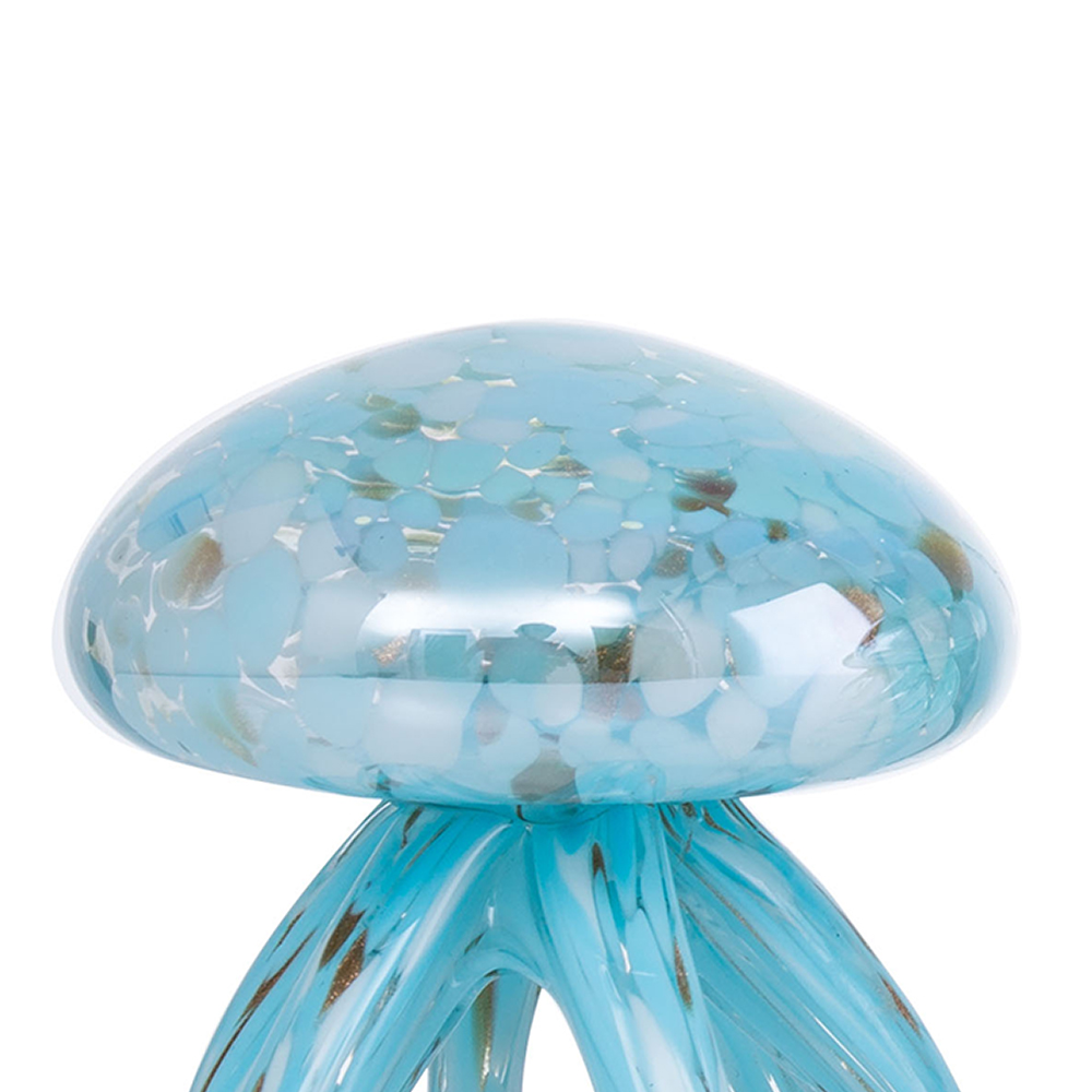 Aqua Glass Jellyfish Sculpture - detail view