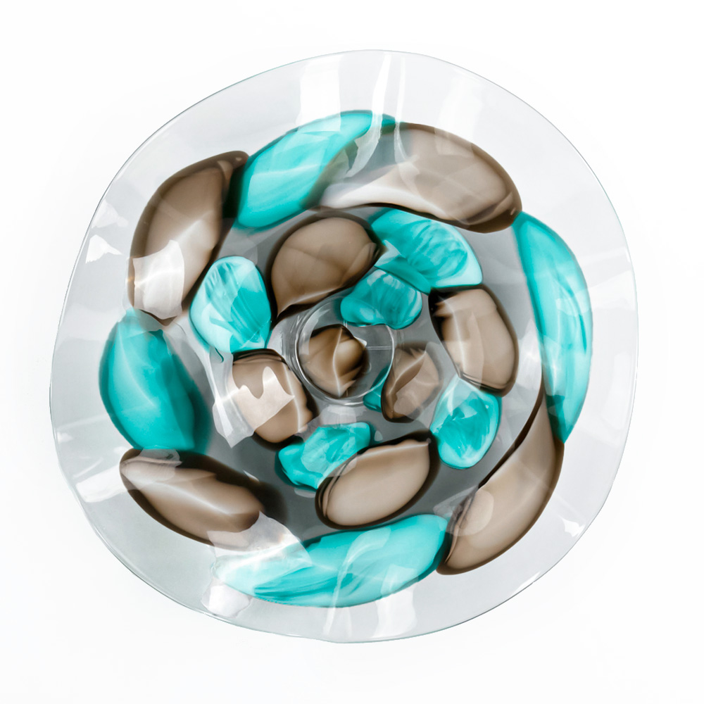 85666	 D25.6"H5.9" - ART GLASS WALL PLATE