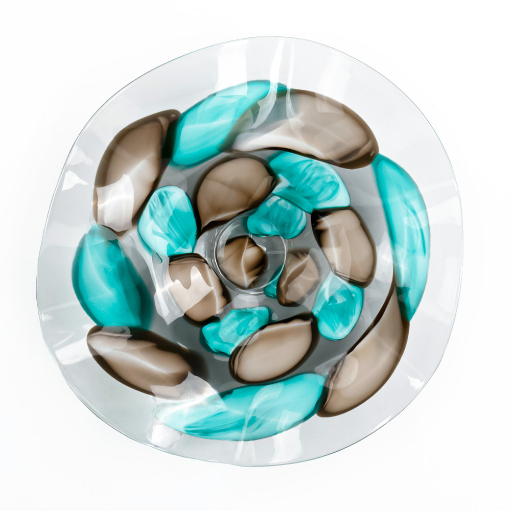 85666	 D25.6"H5.9" - ART GLASS WALL PLATE