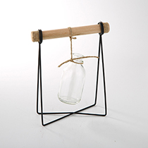 L6.5"W3"H8.5" - GLASS BOTTLE WITH A SWING BASE