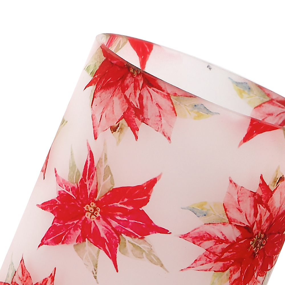 86082	 D4.5"H7.5" - POINSETTIA DECOR VASE