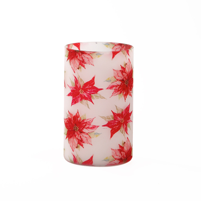 86082	 D4.5"H7.5" - POINSETTIA DECOR VASE