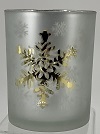 86135	 *D4"H5" - SNOWFLAKE GLASS CANDLE HOLDER