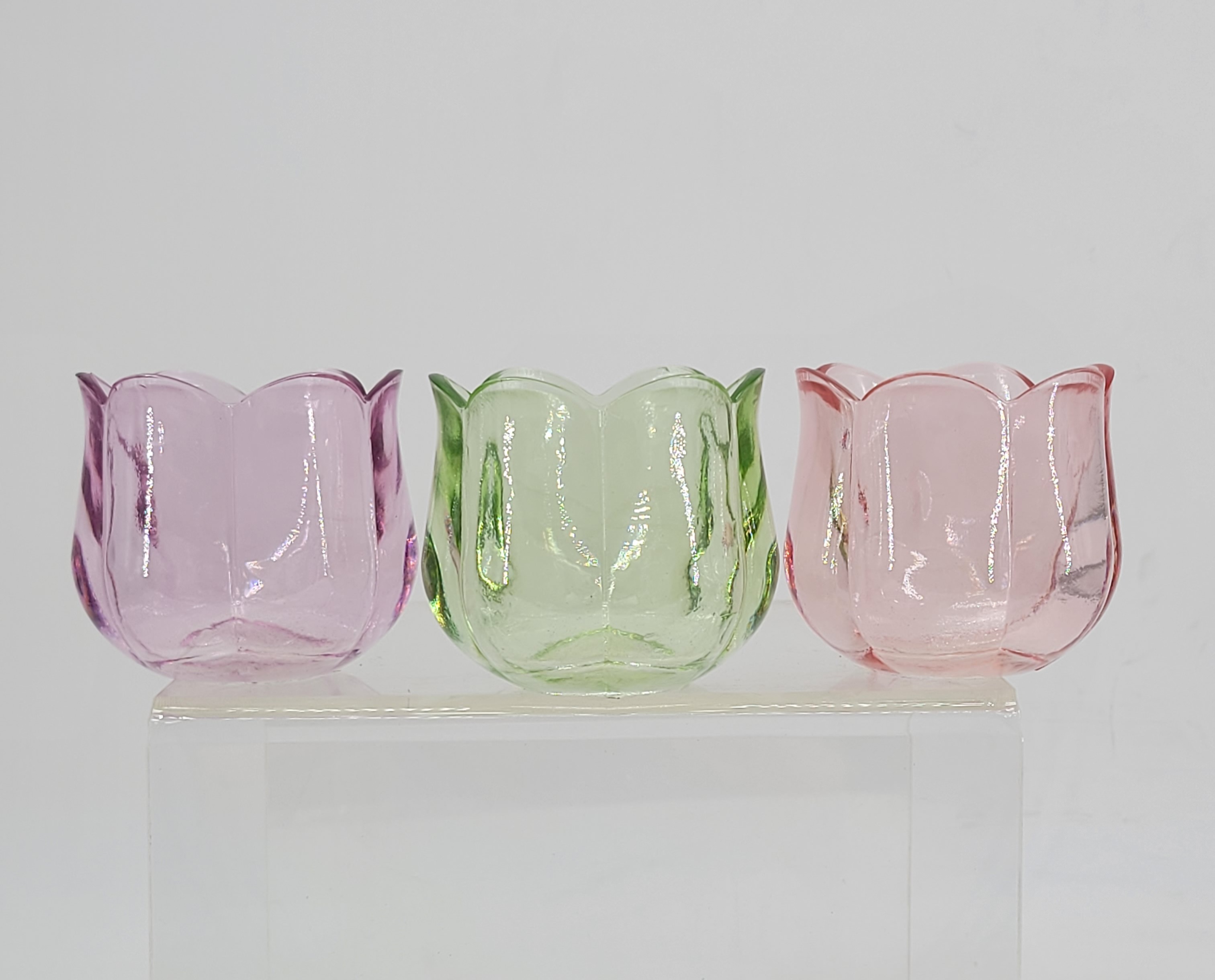 D3.3"H3" - SET OF 3 GLASS VOTIVE CANDLE HOLDER