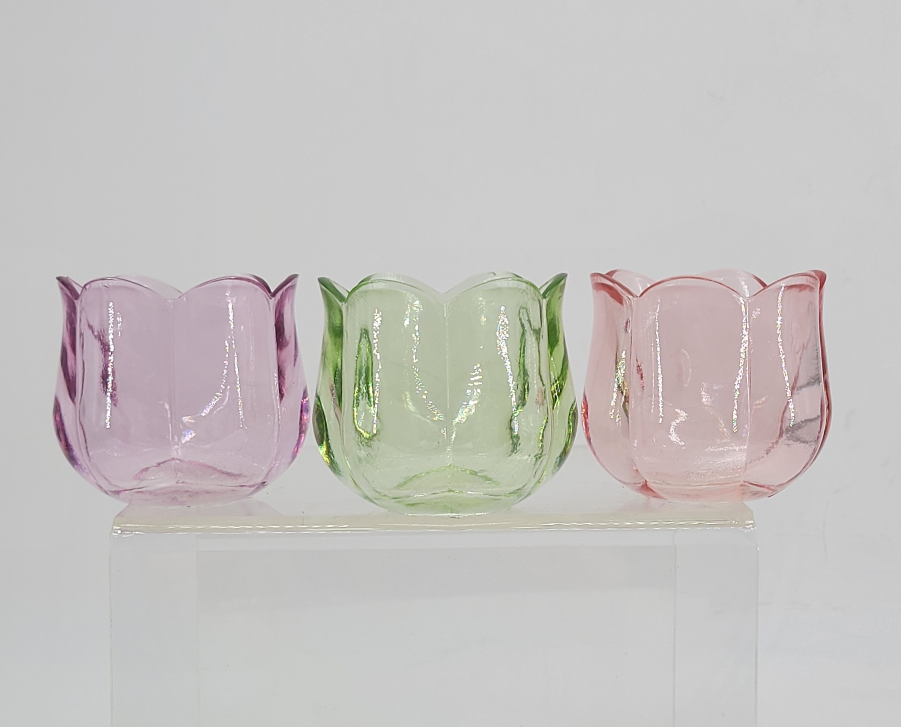 D3.3"H3" - SET OF 3 GLASS VOTIVE CANDLE HOLDER