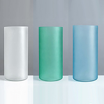 86172ASST	 D4.3"H9.4" - ASSORTED COLORS GLASS CYLINDERS