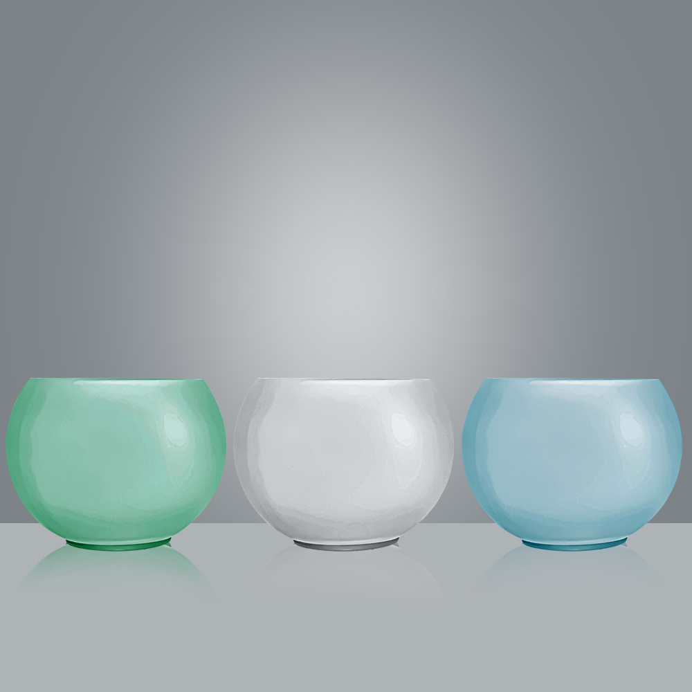 D5.9"H4.5" - ASSORTED COLORS GLASS BUBBLE BOWLS