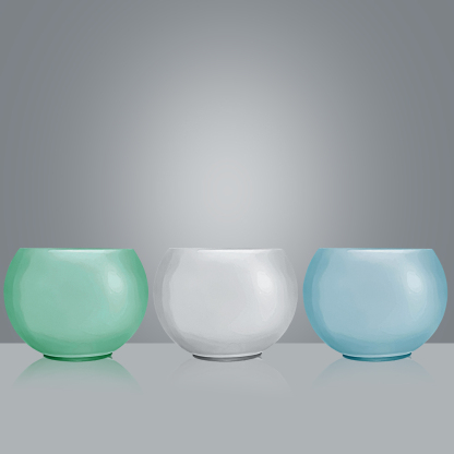 D5.9"H4.5" - ASSORTED COLORS GLASS BUBBLE BOWLS