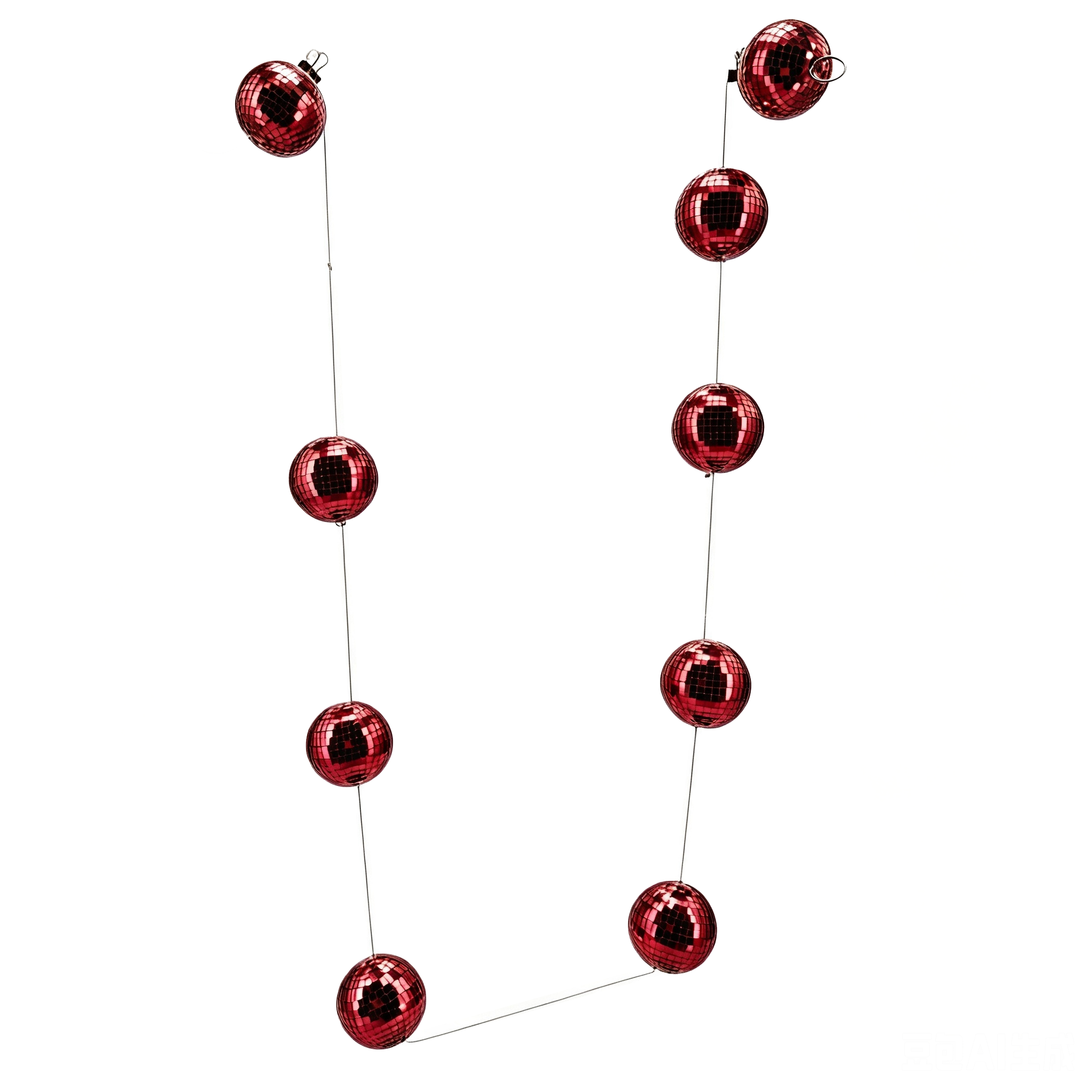 86190RD	 L78.7"D3" - MIRROR DISCO BALL GARLAND