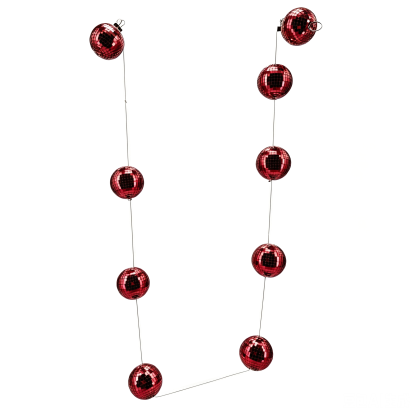 86190RD	 L78.7"D3" - MIRROR DISCO BALL GARLAND