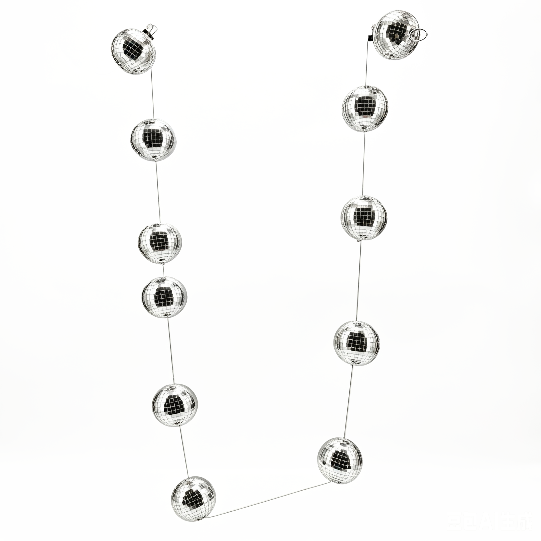 86190SV	 L78.7"D2.8" - MIRROR DISCO BALL GARLAND