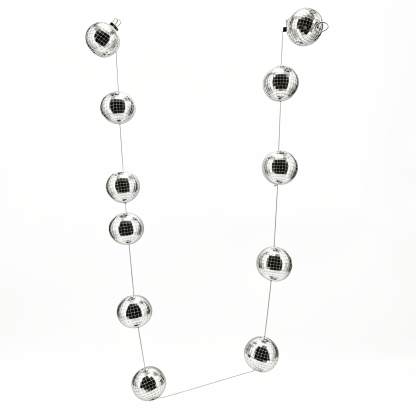 86190SV	 L78.7"D2.8" - MIRROR DISCO BALL GARLAND