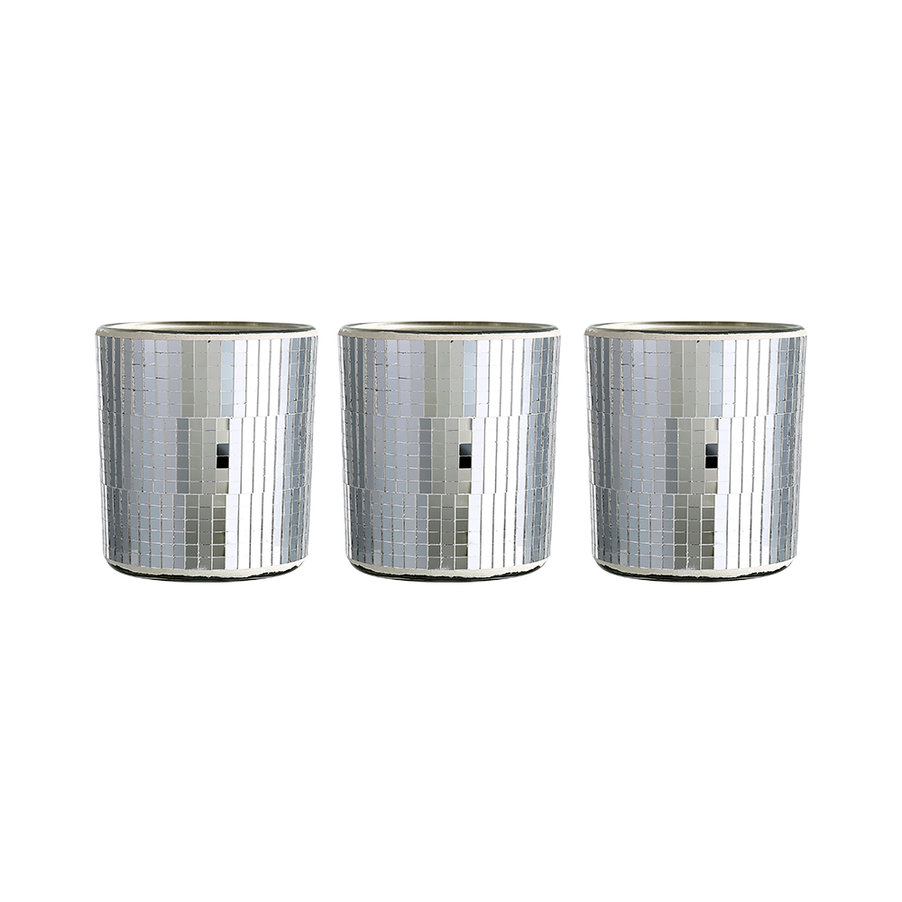 D3"H3.5" - SET OF 4 DISCO VOTIVE CANDLE HOLDERS