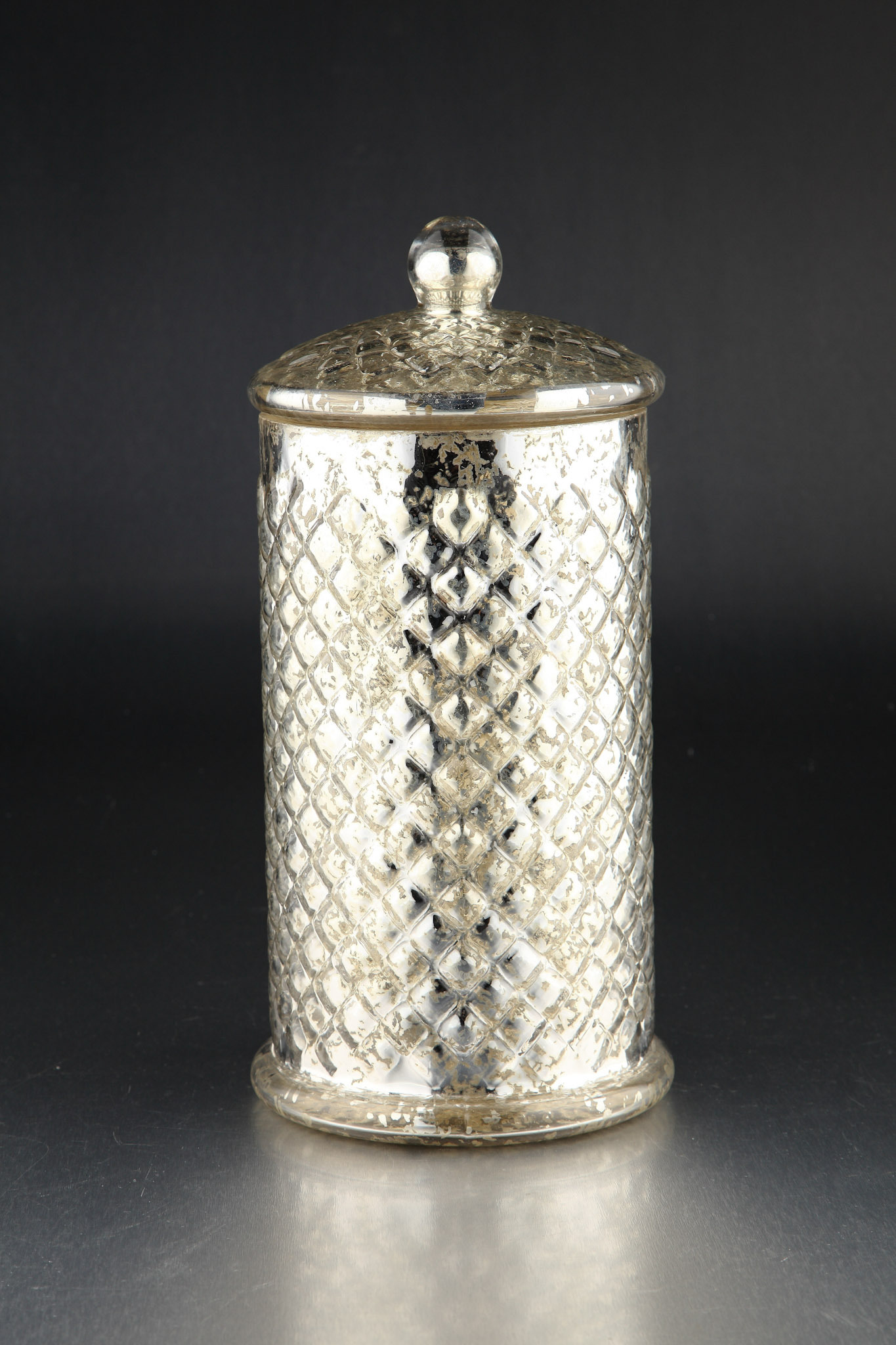 *D6.5"H13.5" - GLASS APOTHECARY JAR WITH LID