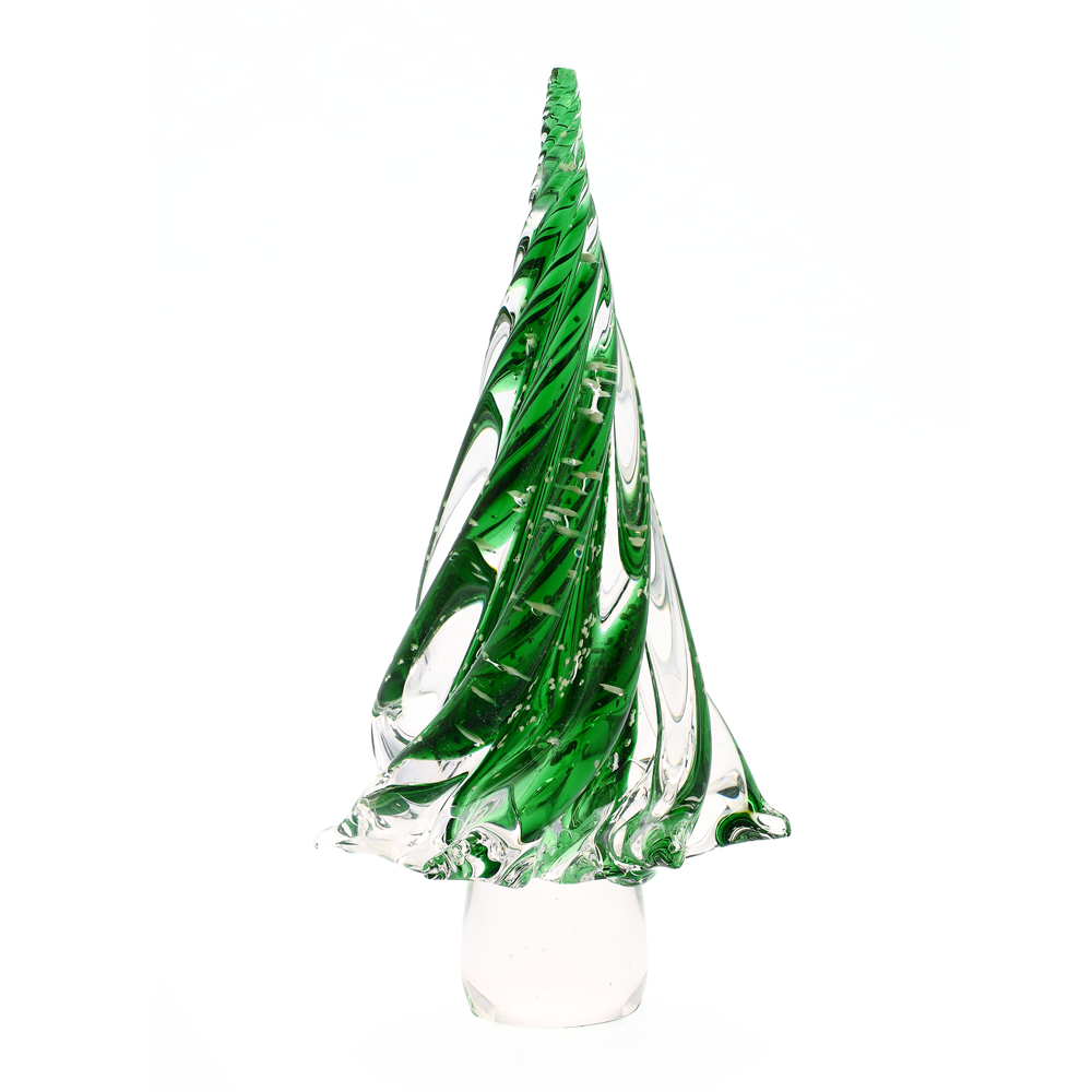 87143	 D6"H12" - GLASS CHRISTMAS TREE