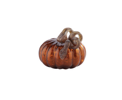D5.5"H5.5" - GLASS PUMPKIN WITH CURLY STEM