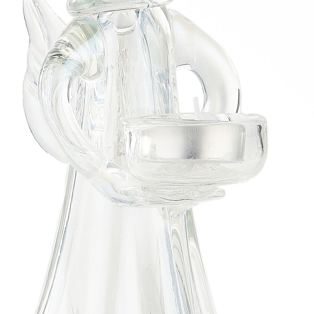 87907	 D5.1"H9.8" - GLASS ANGEL VOTIVE HOLDER