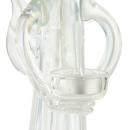 87914	 L5.5"W5"H14" - GLASS ANGEL VOTIVE HOLDER