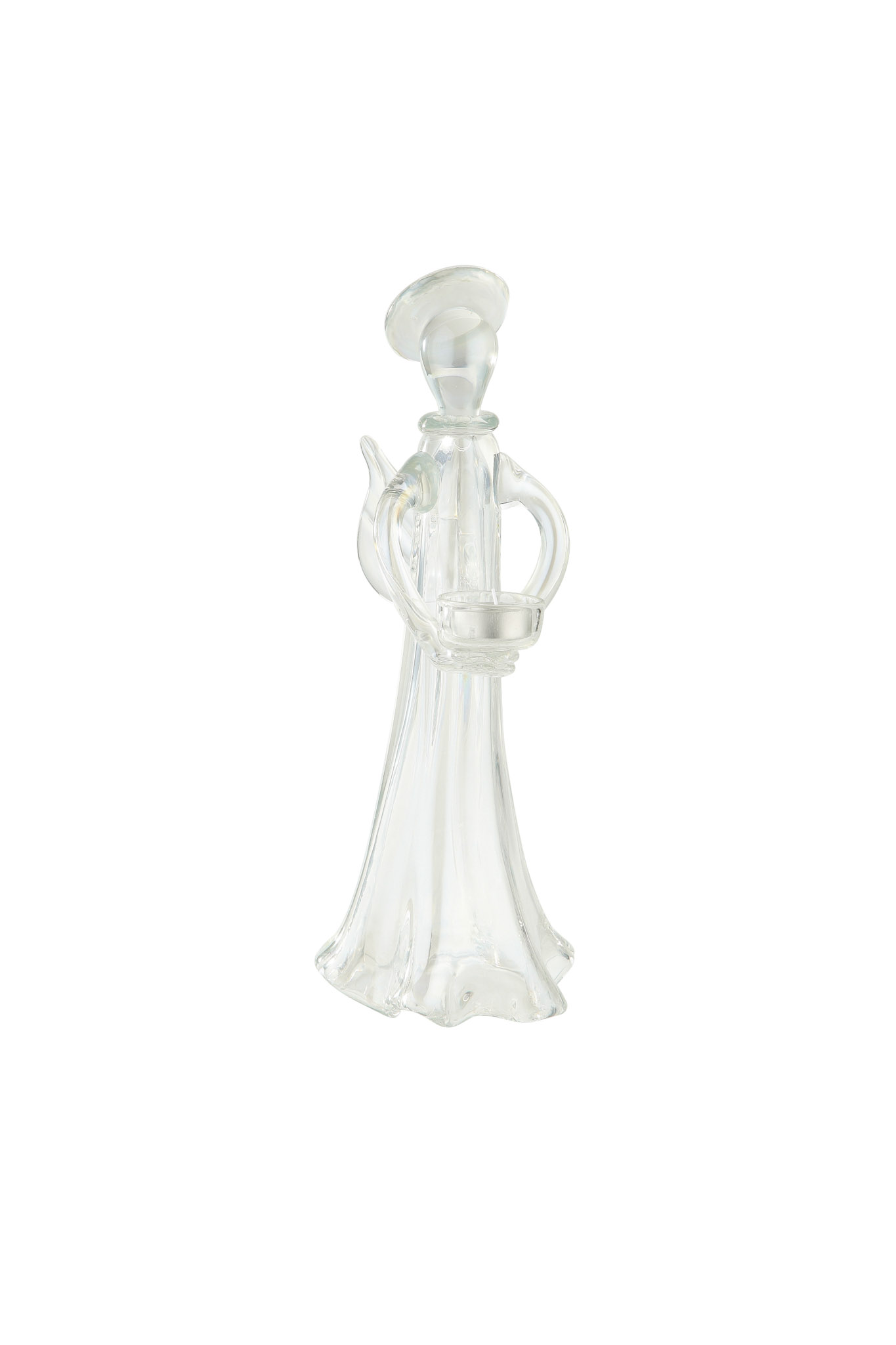 L5.5"W5"H14" - GLASS ANGEL VOTIVE HOLDER