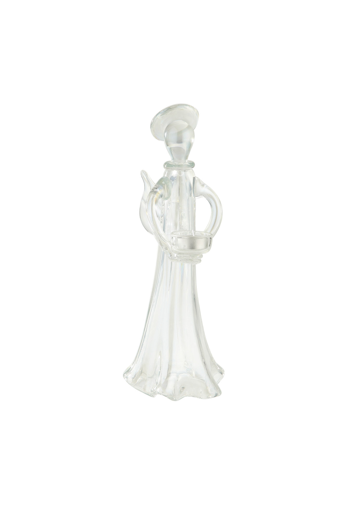 L5.5"W5"H14" - GLASS ANGEL VOTIVE HOLDER