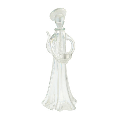 87914	 L5.5"W5"H14" - GLASS ANGEL VOTIVE HOLDER