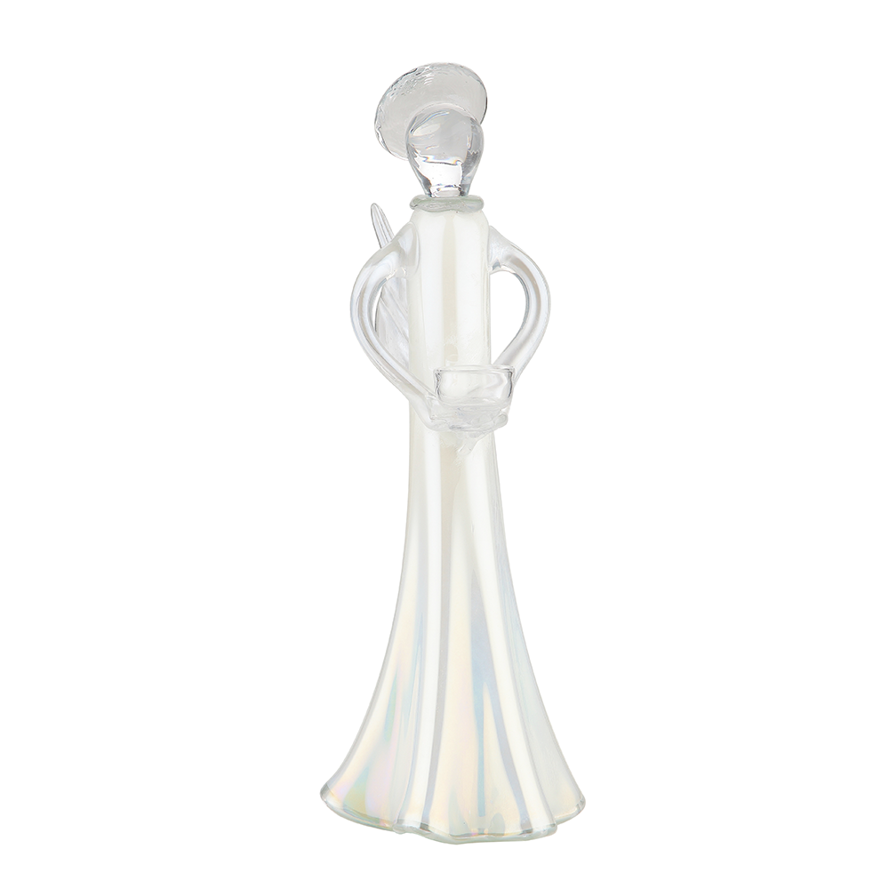 87921	 D6.9"H19.7" - GLASS ANGEL VOTIVE HOLDER