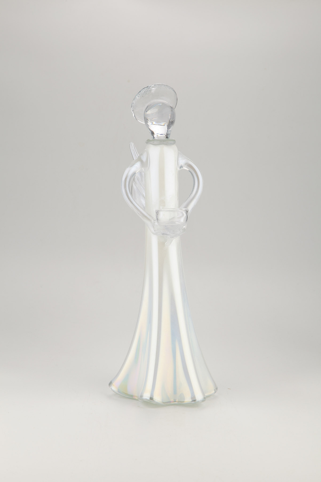 D6.9"H19.7" - GLASS ANGEL VOTIVE HOLDER