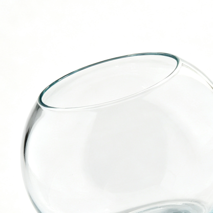 89601	 D5"H4" - BUBBLE BALL BOWL GLASS VASE