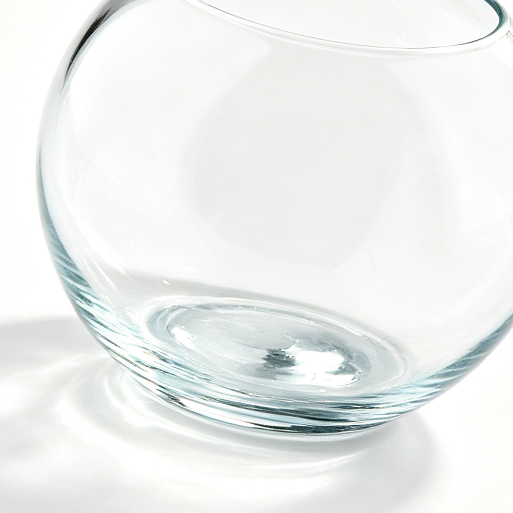 89601	 D5"H4" - BUBBLE BALL BOWL GLASS VASE