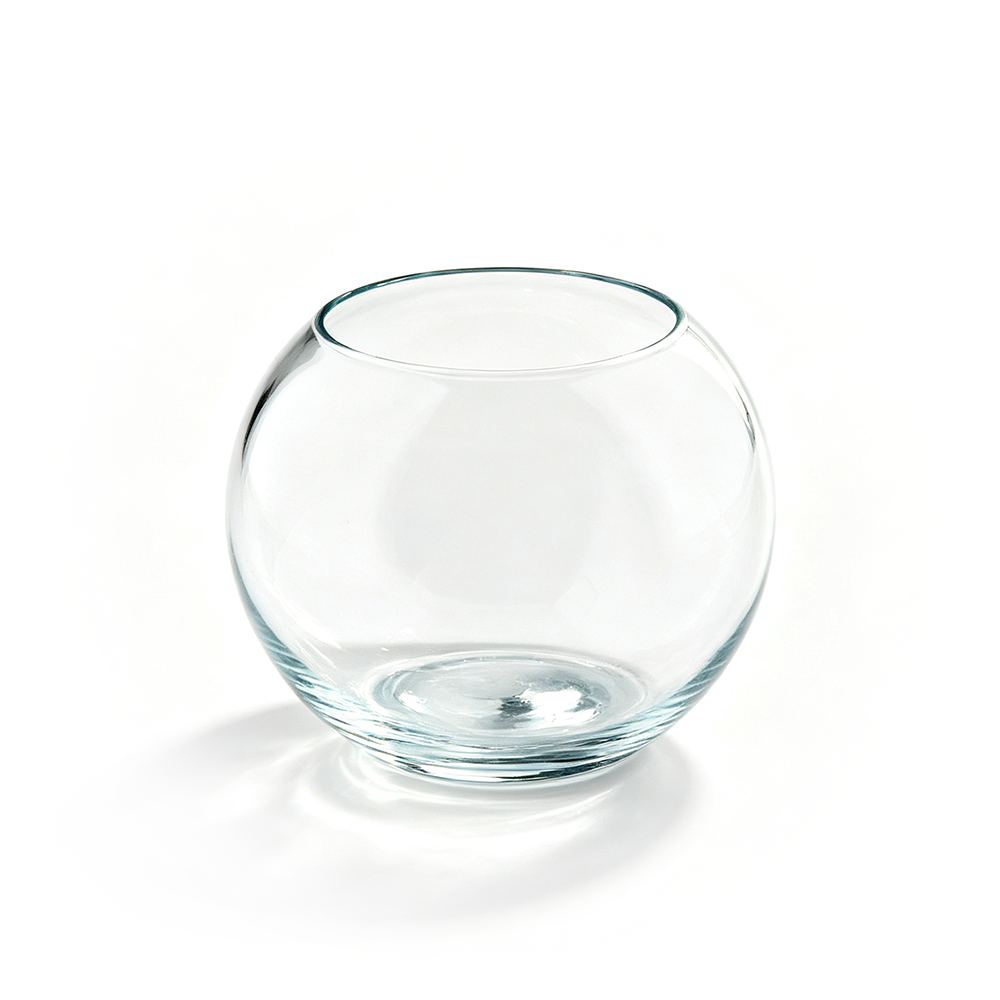 89601	 D5"H4" - BUBBLE BALL BOWL GLASS VASE