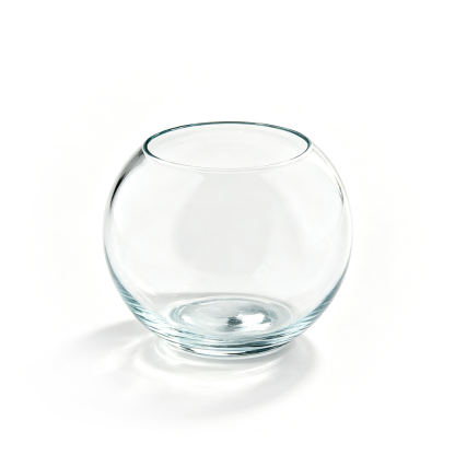 89601	 D5"H4" - BUBBLE BALL BOWL GLASS VASE
