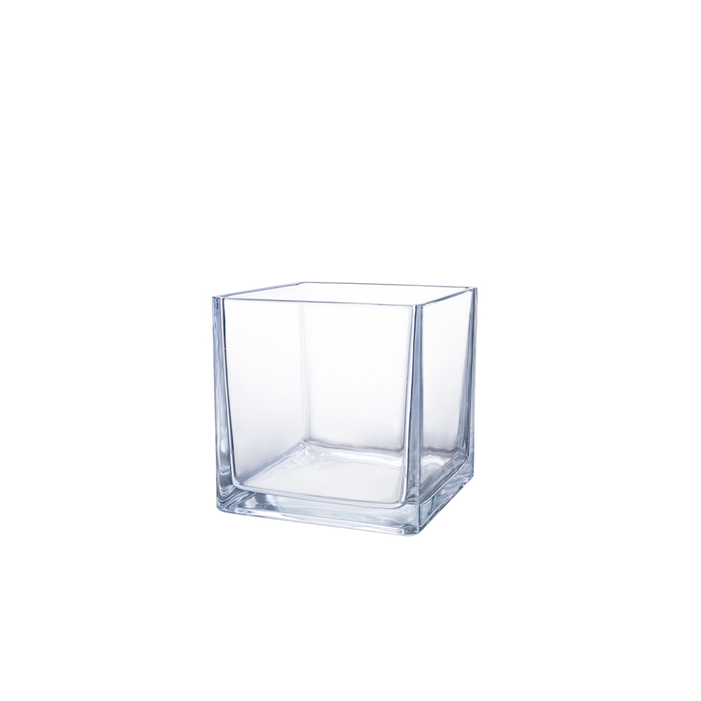89703	 L4"W4"H4" - SQUARE GLASS VASE