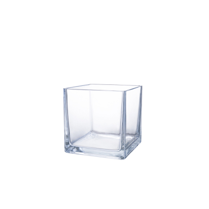 89703	 L4"W4"H4" - SQUARE GLASS VASE