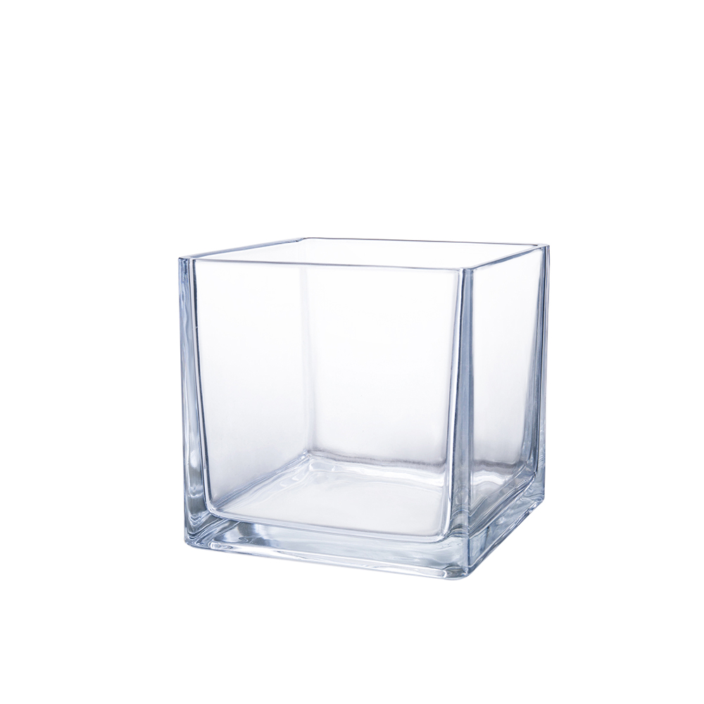 89704	 L5"W5"H5" - SQUARE GLASS VASE