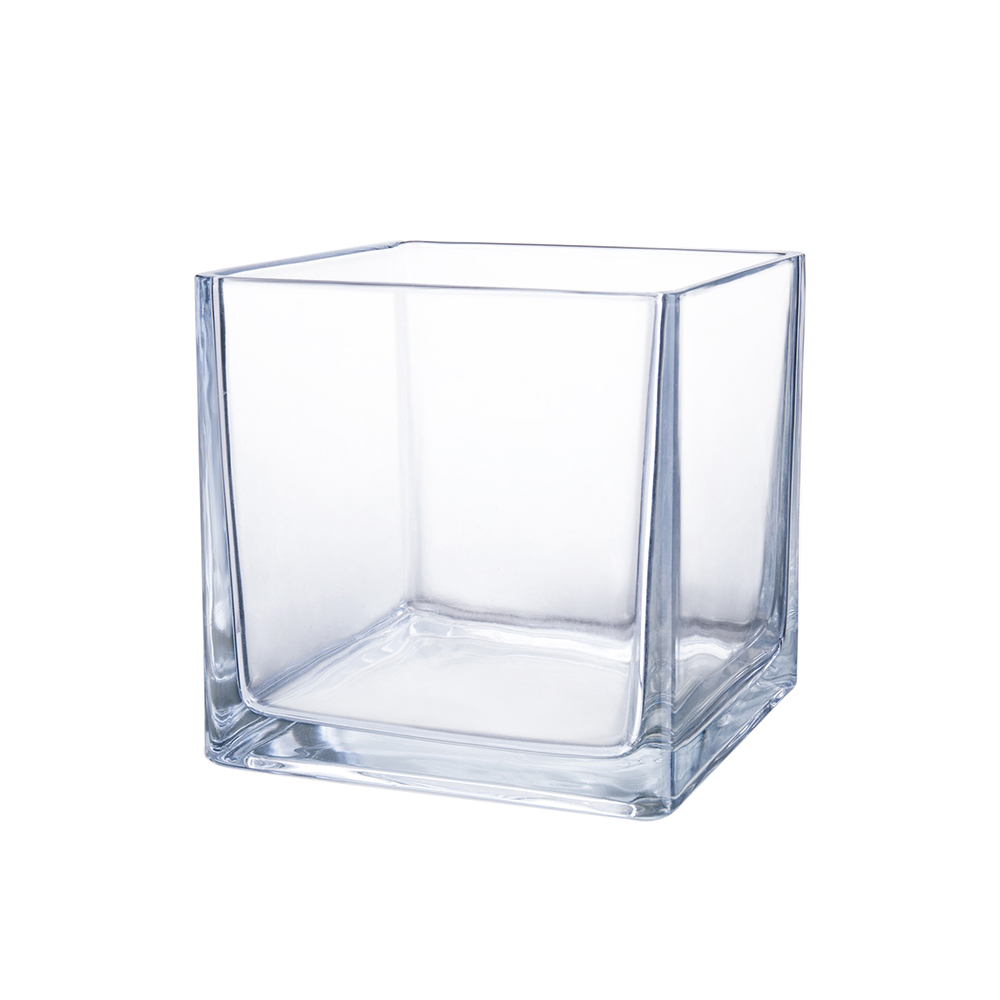 89705	 D6"H6" - SQUARE GLASS VASE