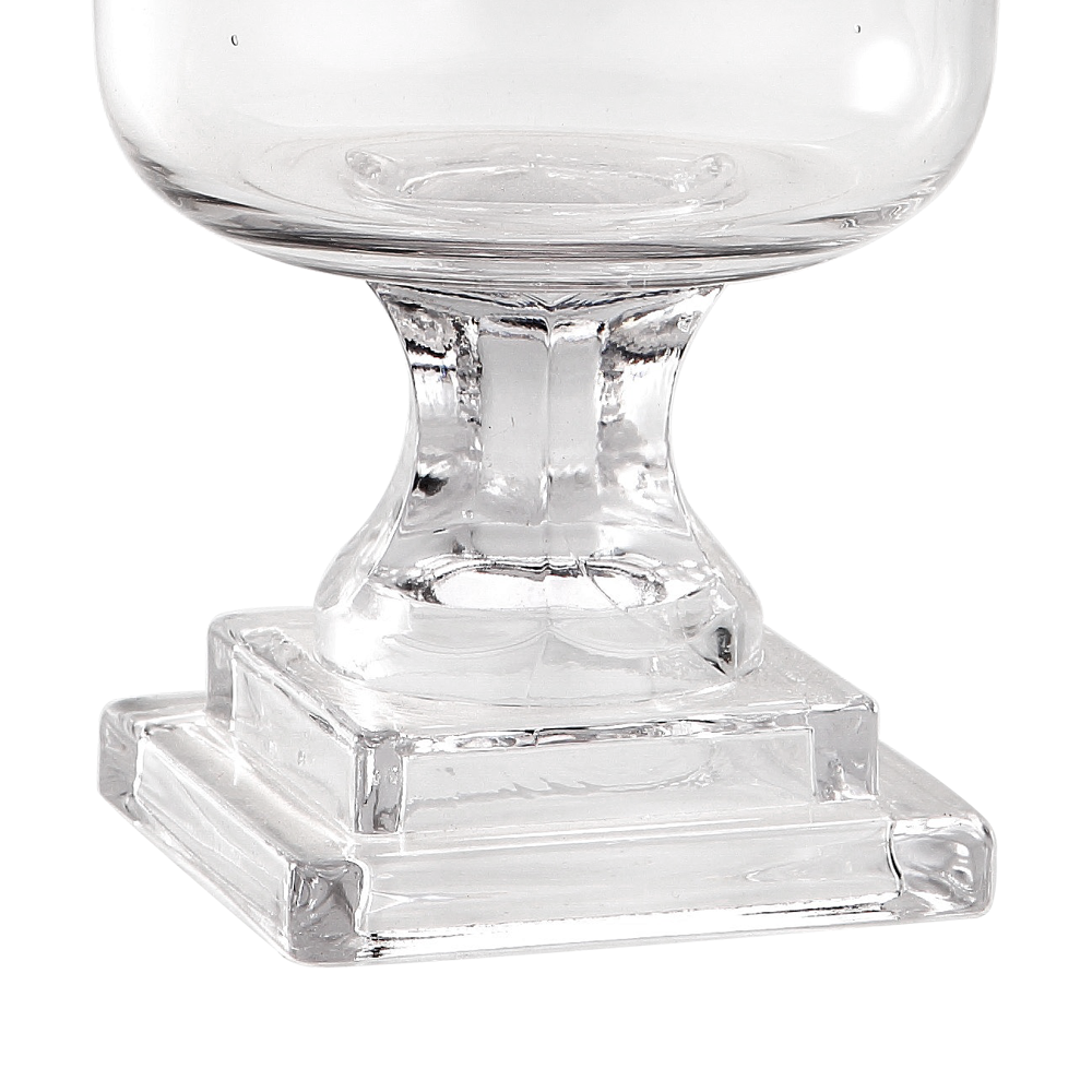 91218	 D7"H11.5" - GLASS VASE W/ PEDESTAL