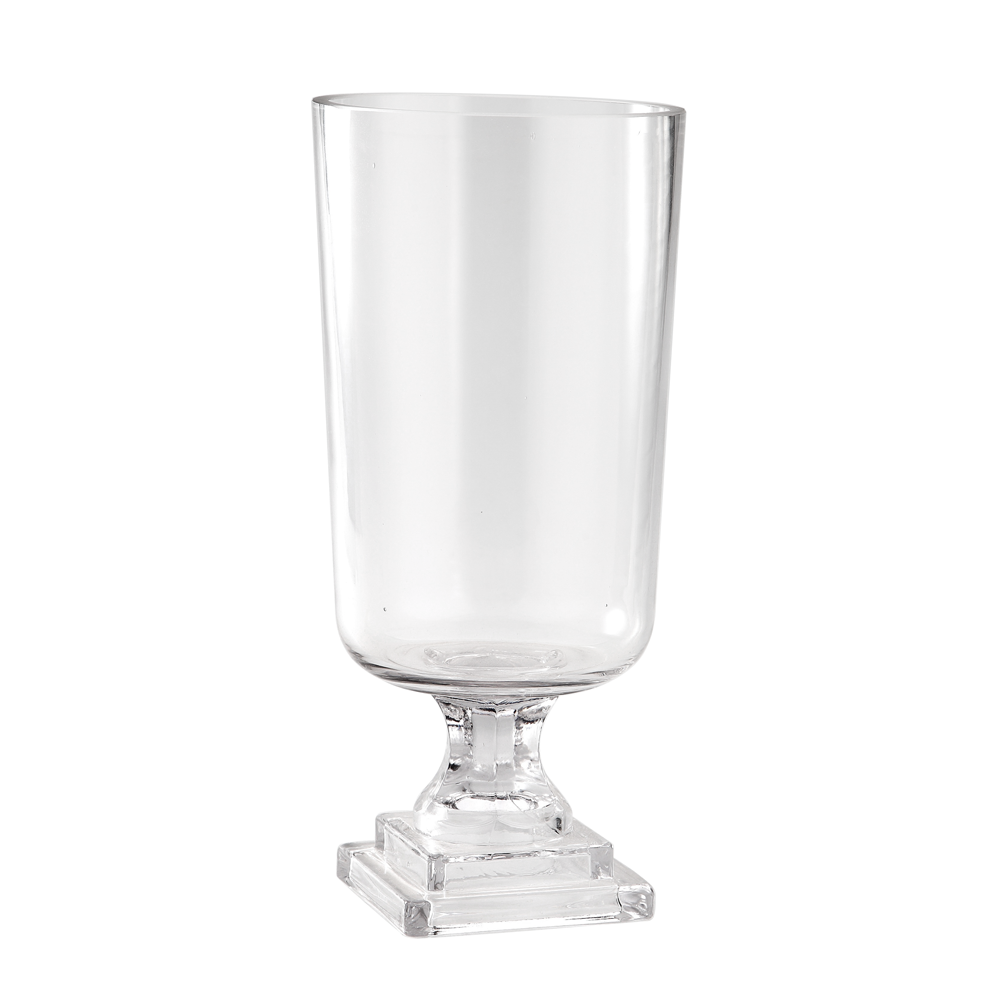 91218	 D7"H11.5" - GLASS VASE W/ PEDESTAL