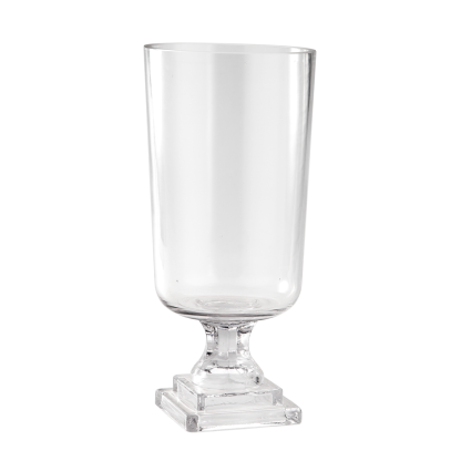 91218	 D7"H11.5" - GLASS VASE W/ PEDESTAL
