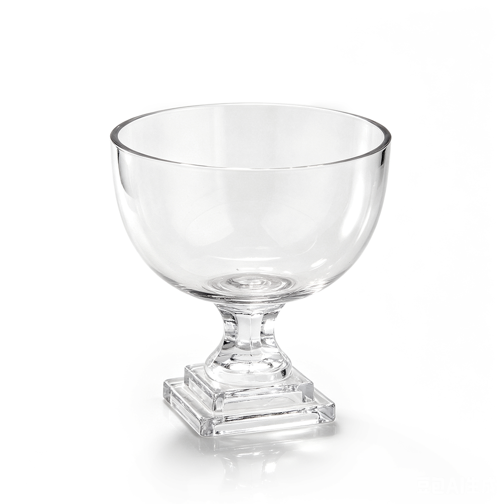 91219	 D7.5"H8.5" - GLASS VASE W/ PEDESTAL