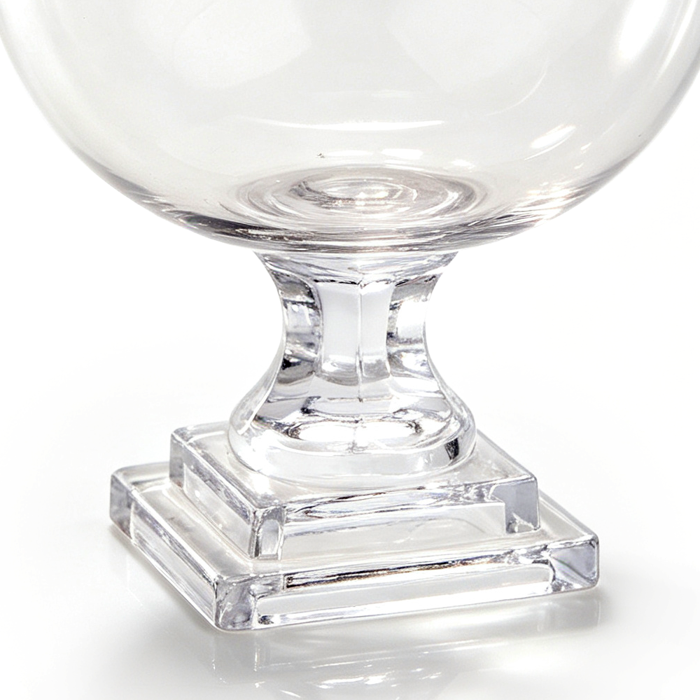91219	 D7.5"H8.5" - GLASS VASE W/ PEDESTAL