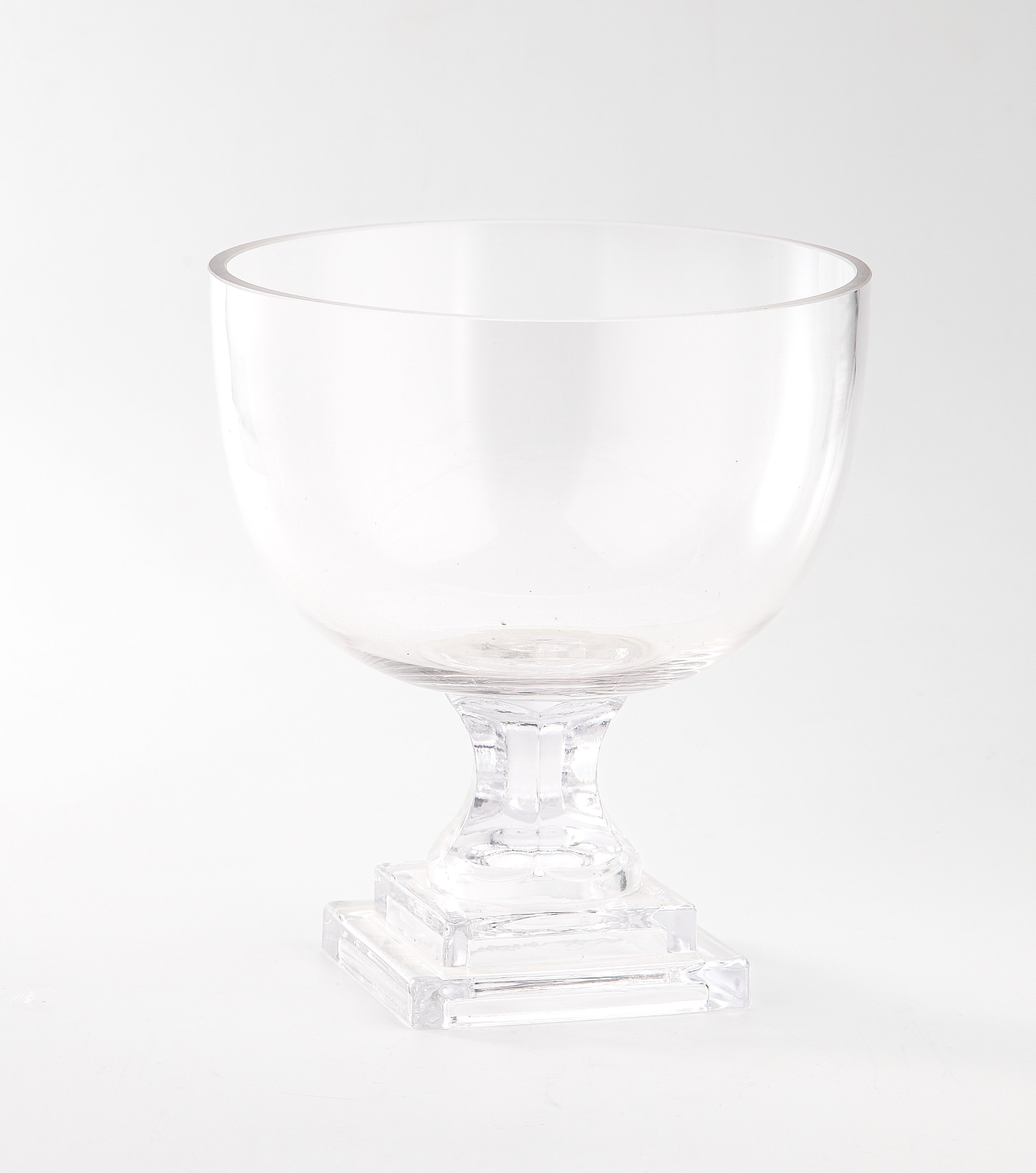 D7.5"H8.5" - GLASS VASE W/ PEDESTAL