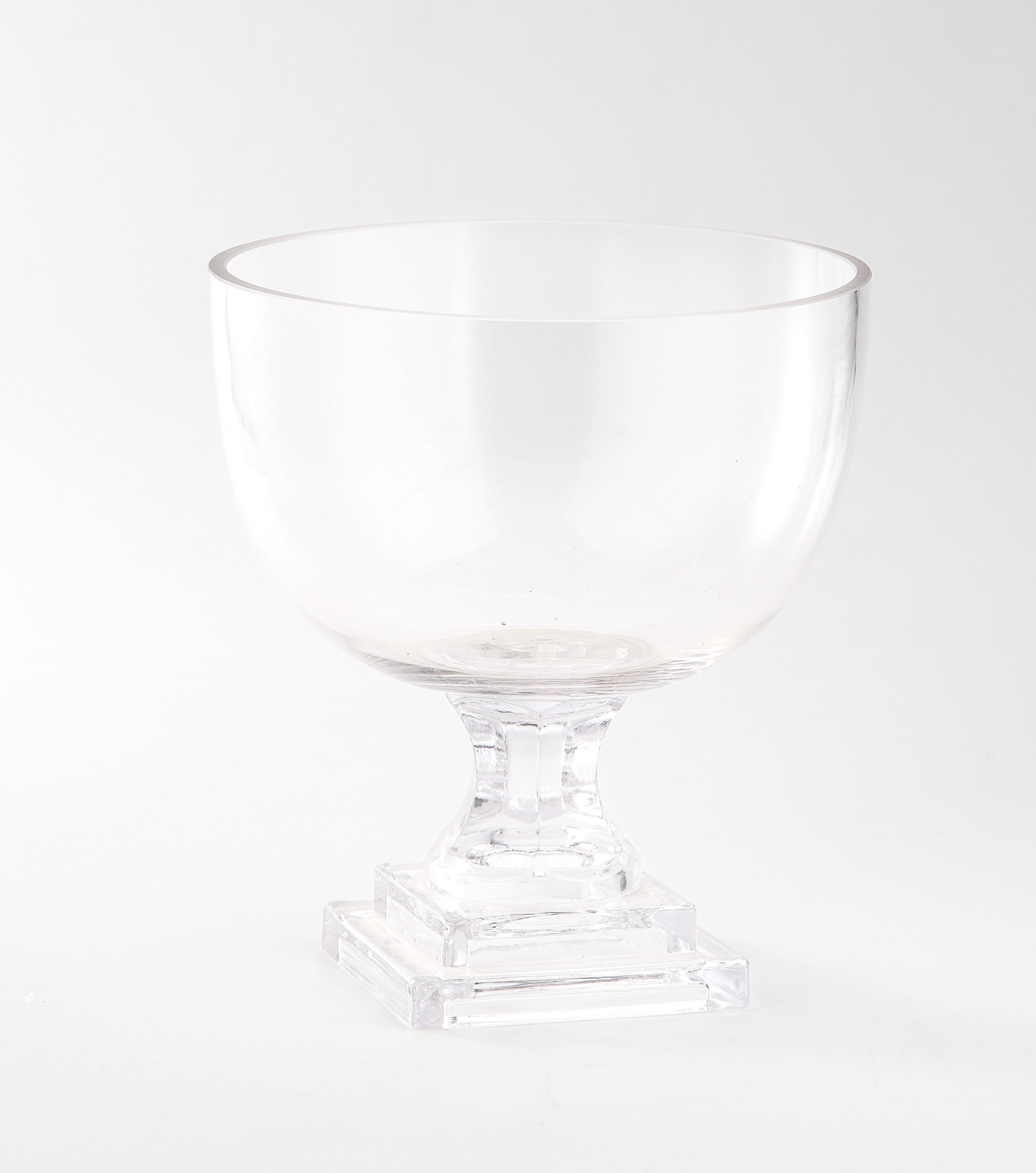 D7.5"H8.5" - GLASS VASE W/ PEDESTAL