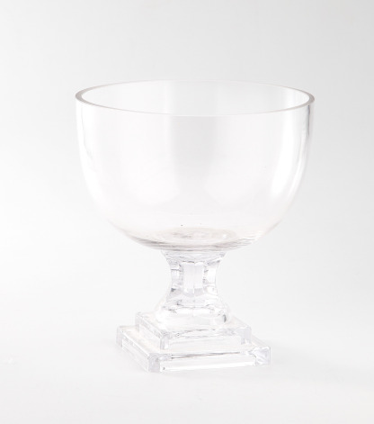 D7.5"H8.5" - GLASS VASE W/ PEDESTAL