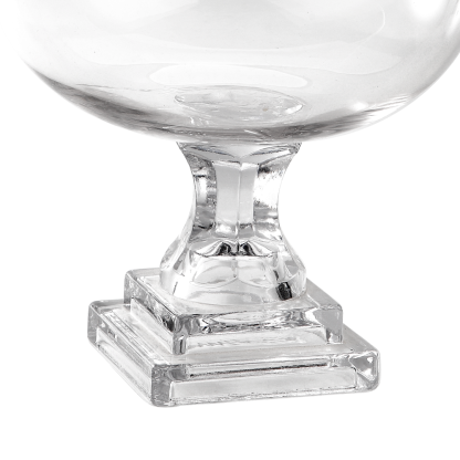 91221	 D10"H11" - GLASS VASE W/ PEDESTAL