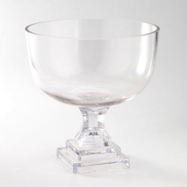 D10"H11" - GLASS VASE W/ PEDESTAL