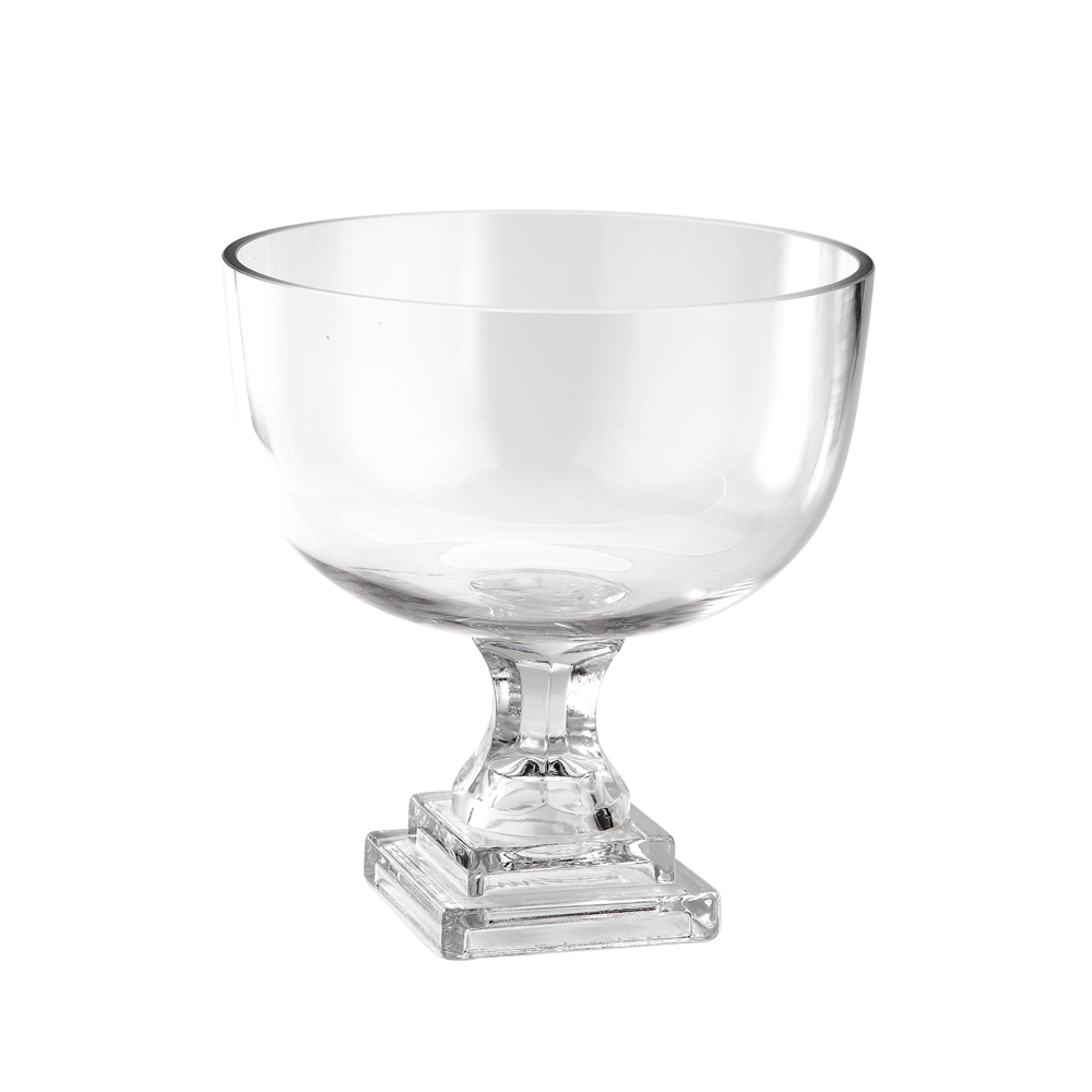 91221	 D10"H11" - GLASS VASE W/ PEDESTAL