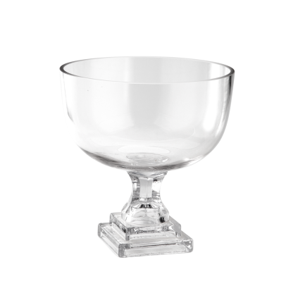 91221	 D10"H11" - GLASS VASE W/ PEDESTAL